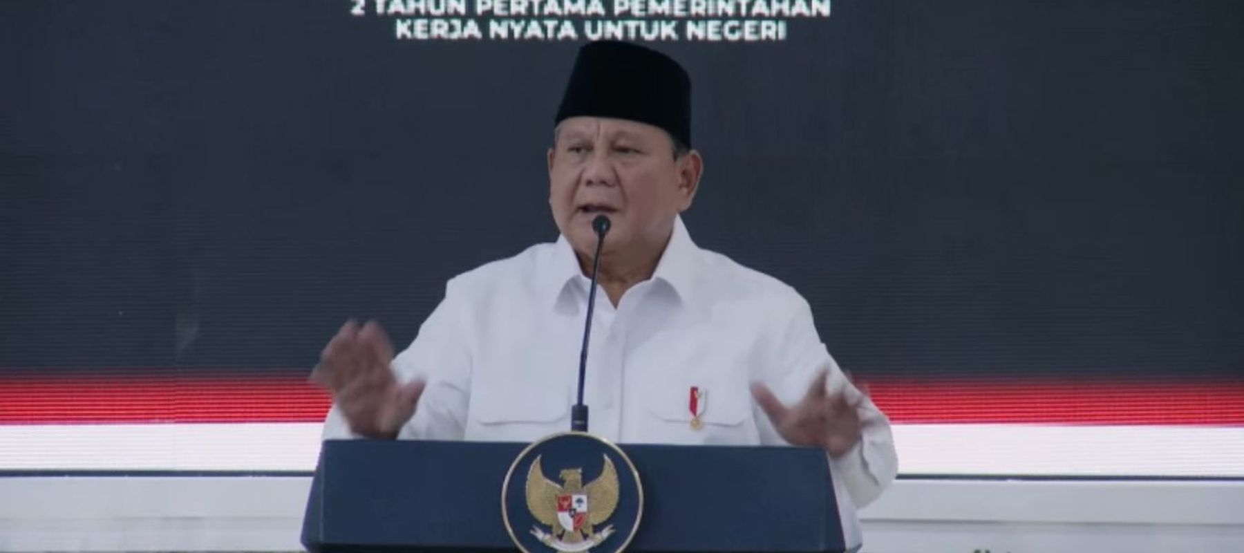 Presiden Prabowo Subianto dalam Rapat Kabinet Paripurna 2 Tahun Pemerintahan 