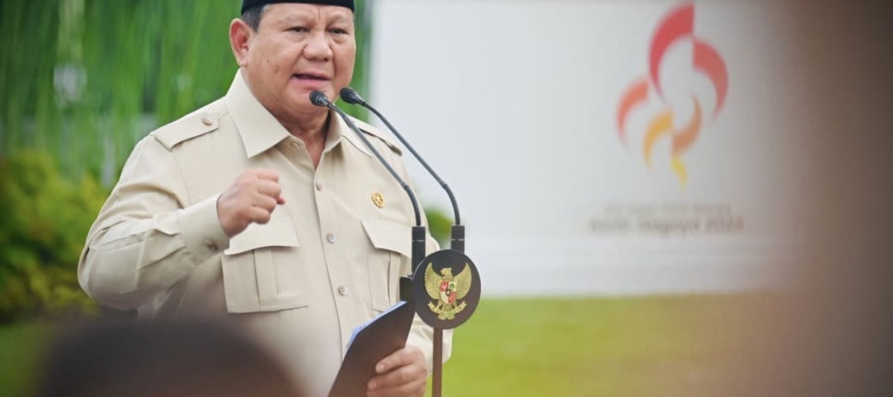 Presiden Prabowo Subianto depan Atlet Asian Games