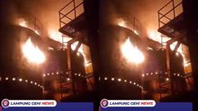 Kebakaran Melanda Gudang Aman Jaya Bandar Lampung