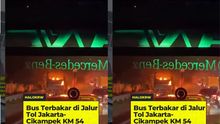 Bus Pariwisata Terbakar di ruas Tol Jakarta-Cikampek KM 54