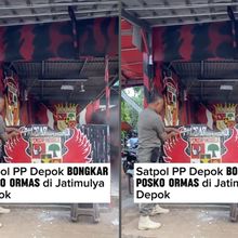 VIDEO: Tanpa Ampun, Satpol PP Hancurkan Posko GRIB Jaya di Depok