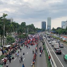 Polisi Tegaskan Akan Tindak Massa Buruh di Gedung DPR yang Nekat Masuk Jalan Tol