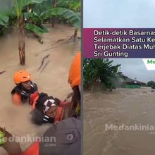 Penyelamatan Dramatis Warga Korban Banjir Tersangkut di Atas Musala
