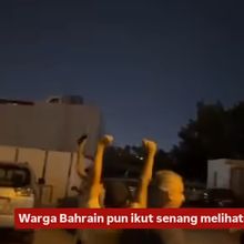 Viral Warga Bahrain Rayakan Serang Drone Iran Kenai Gedung yang Disebut Persembunyian Mossad