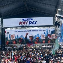 Di Puncak May Day, Prabowo: Saya Tidak Rela Pejabat Pemerintah Berkerjasama dengan Pengusaha Brengsek