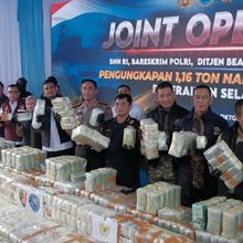Kapolri, Dirjen Bea Cukai dan BNN Ungkap Penindakan 1,16 Ton Ketamin di Perairan Sumut