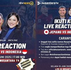 Saksikan Live Reaction Laga Timnas Indonesia vs Jepang di Nusantara TV, Banyak Hadiahnya!
