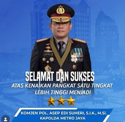 Polda Metro Dipimpin Jenderal Bintang 3, Asep Edi Naik Pangkat jadi Komjen