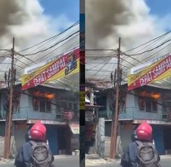VIDEO: Kobaran Api Bikin Rumah 2 Lantai Ludes Terbakar