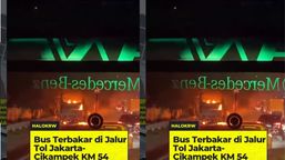 Bus Pariwisata Terbakar di ruas Tol Jakarta-Cikampek KM 54