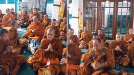 Viral Rombongan Biksu Thudong Singgah di Masjid Temanggung, Ngapain?