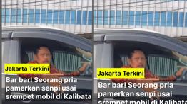 Pria Berkumis Pamer Pistol kepada Pengendara Lain, Usai Kesenggol di Flyover Kalibata