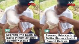 Biadab! Pria Cekoki Balita Minum Arak di Tongkrongan Sambil Tertawa