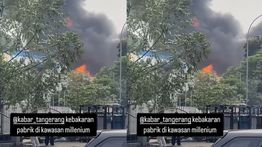 Kebakaran Hebat Melanda Pabrik Gas di Cikupa Tangerang