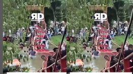 Ngeri! Jembatan di Kota Medan Tiba-tiba Ambruk, Pengunjung Kecebur