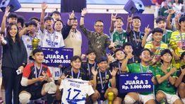 Indra Sjafri Hadiri Puncak Acara Turnamen Futsal Pospay Cup 2024  di ULBI