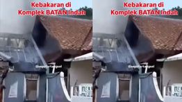 Video Rumah Terbakar di Komplek Perumahan BATAN