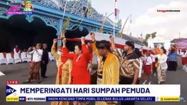 Peringati Hari Sumpah Pemuda, Keraton Solo Bersama Ribuan Pelajar Bentangkan Bendera Merah Putih Sepanjang 1000 Meter