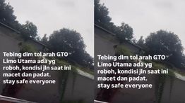 VIDEO: Detik-detik Mengerikan Tembok Tol Limo Depok Roboh