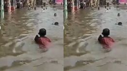 VIDEO: Bencana Banjir Rob Penjaringan, Bocil Berenang Serasa di 'Water Park'