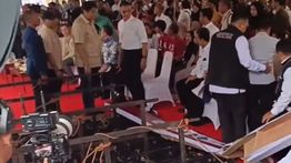 VIDEO: Videotron Jatuh Saat Kunjungan 3 Menteri ke Rancaekek