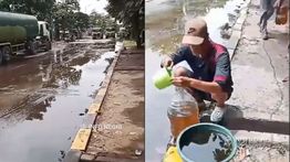 Minyak Tumpah di Jalan KBN Marunda, Warga Berbondong-Bondong Tampung