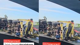 Kecelakaan Mengerikan Terjadi di Tol Tangerang-Merak, Truk Ringsek