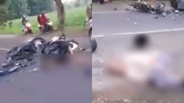 Tragis! 3 Orang Tewas Terlibat Kecelakaan di Jalan Negara Mataram, Motor Sampai Hancur