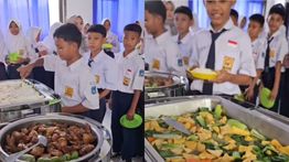 Viral Makan Bergizi Gratis Disajikan Prasmanan di Majalengka, Netizen Langsung Dukung