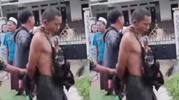 Apes! Maling Ayam di Karawang Diarak Warga