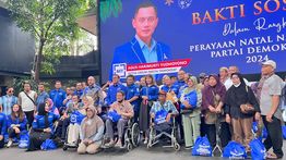 Rayakan Natal, Partai Demokrat Santuni Penyandang Disabilitas-Gelar Donor Darah