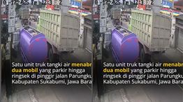 VIDEO: Kencangnya Hantaman Truk Tangki Tabrak Mobil Warga Sukabumi