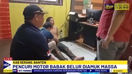 Pencuri Motor Terperosok di Sawah, Dihajar Massa Sampai Babak Belur