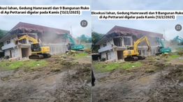 Detik-detik Excavator Hancurkan 9 Ruko dan 1 Gedung Hamrawati di Makassar