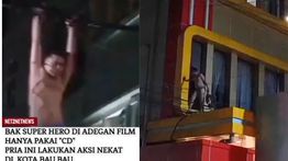 VIDEO: Pria Hanya Pakai Celana Dalam Lompat dari Hotel di Bau-Bau