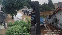 Penampakan Mengerikan Banjir Hantam Sawangan Depok