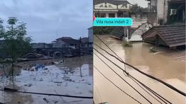 Vila Nusa Indah Bekasi Dikepung Banjir, Rumah Warga Tenggelam-Ketinggian Air 3 Meter