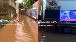 Hujan Deras Bikin Banjir di Tangerang Selatan, Akses Jalan Lumpuh