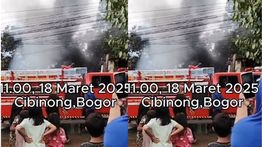 Kepulan Asap dan Kobaran Api Hanguskan Bengkel di Bogor