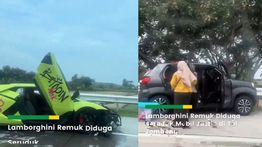 Lamborghini Remuk Hantam Mobil Pribadi di Tol Jombang