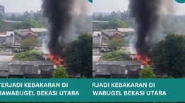 VIDEO: Kepulan Asap dan Ngerinya Api Bakar Bangunan di Rawabugel Bekasi