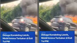 VIDEO: Toyota Innova Zenix Terbakar di Pintu Keluar Tol Pantai Indah Kapuk (PIK)