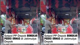 VIDEO: Tanpa Ampun, Satpol PP Hancurkan Posko GRIB Jaya di Depok