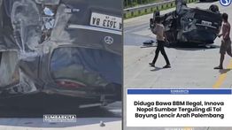 VIDEO: Innova Terbalik di Jalan Tol Bayung Lencir-Tempino