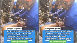 Kecelakaan Mengerikan Truk di Sentul City, Tragis Sopir Sampai Terjepit