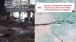 VIDEO: Plafon Balai Buntar Bengkulu Hancur Dihantam Gempa