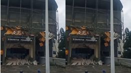 Gedung DPRD Pesawaran Hancur Berantakan Dihantam Angin Kencang