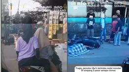 Pemotor Tewas Terlindas Truk di Serang Jadi Tontonan Warga