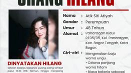 Info Orang Hilang! Wanita 48 Tahun Asal Bogor Menghilang Sejak Jumat Setelah Maghrib