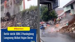 VIDEO: Ngeri! Tembok Sekolah Dasar Tiba-tiba Roboh di Pandeglang